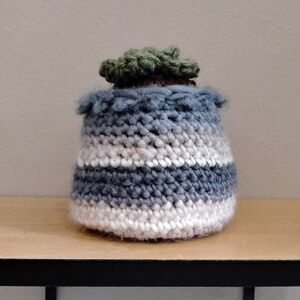 LD Yarn Creation Handmade Crochet Green Succulent Plant Cozy – New